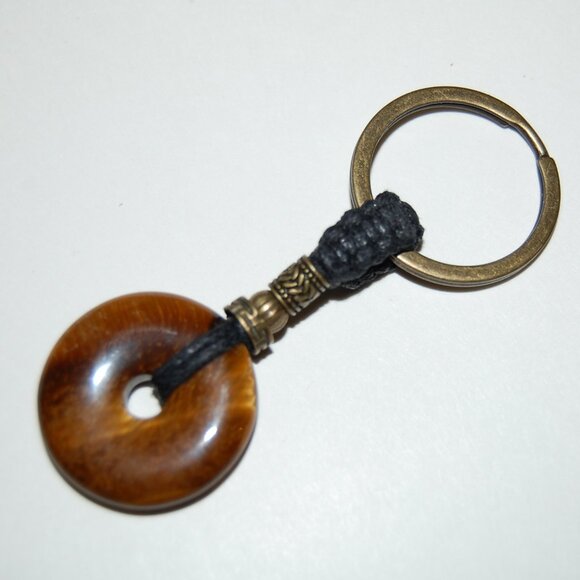 Tiger Eye Stone Keychain,Good Luck Keychain,Fung Shui Keychain - Picture 2 of 2